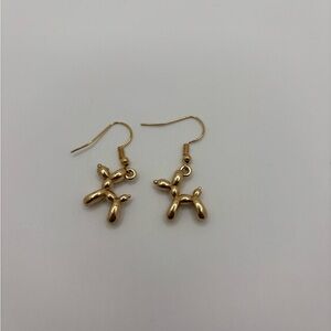 Gold Balloon Dog Earrings